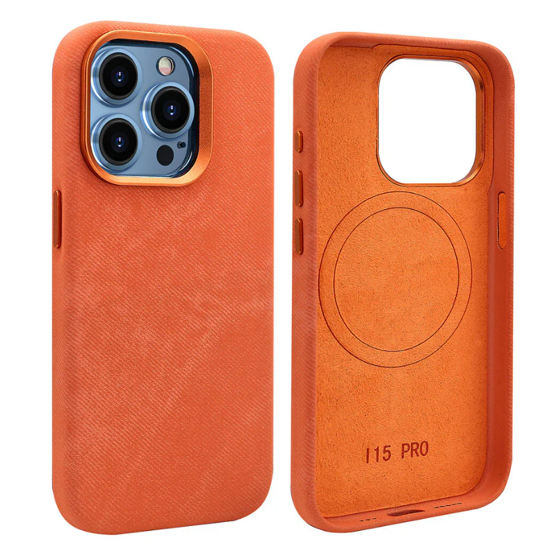Apple iPhone 16/Plus/Pro/Pro Max Fibrous Leather Velvet Texture Shockproof Protective Case