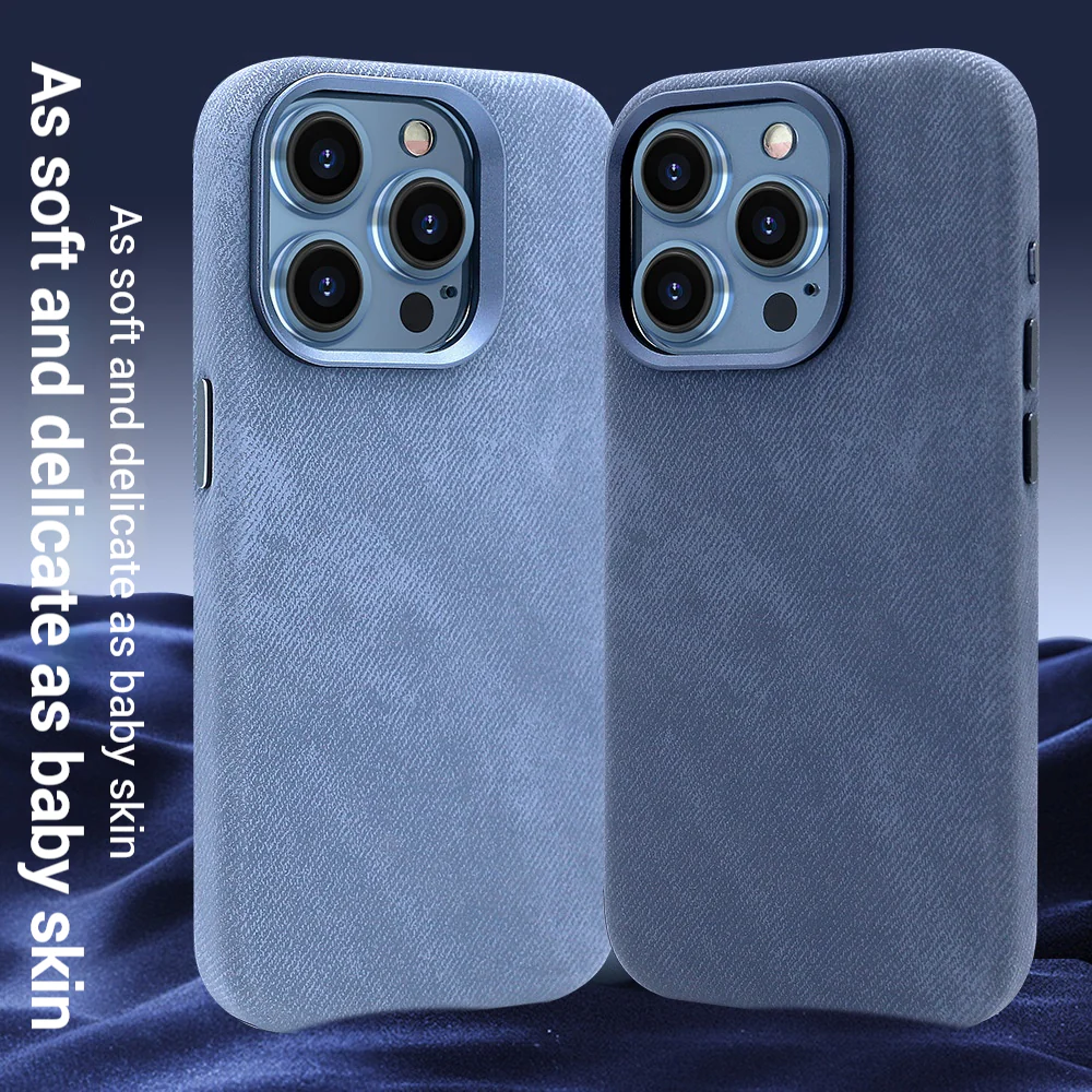 Apple iPhone 16/Plus/Pro/Pro Max Fibrous Leather Velvet Texture Shockproof Protective Case - Image 4