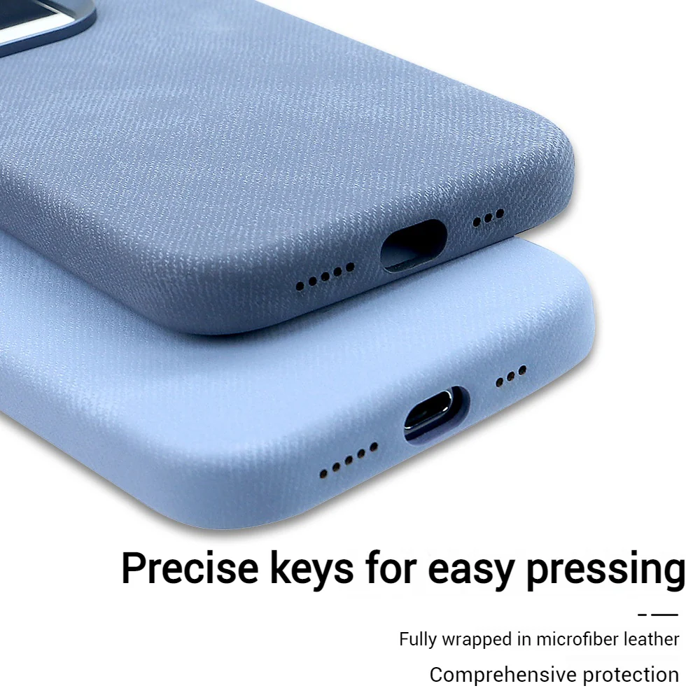 Apple iPhone 16/Plus/Pro/Pro Max Fibrous Leather Velvet Texture Shockproof Protective Case - Image 6