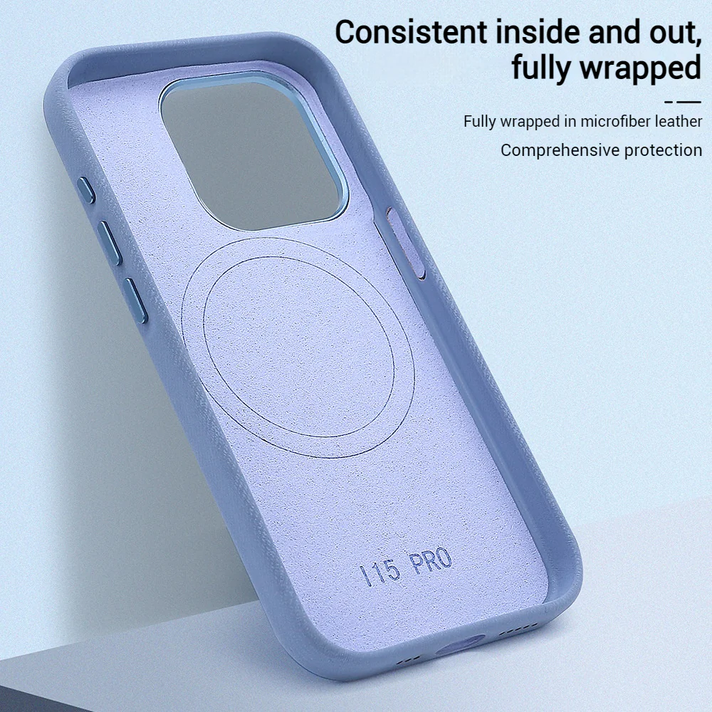 Apple iPhone 16/Plus/Pro/Pro Max Fibrous Leather Velvet Texture Shockproof Protective Case - Image 7