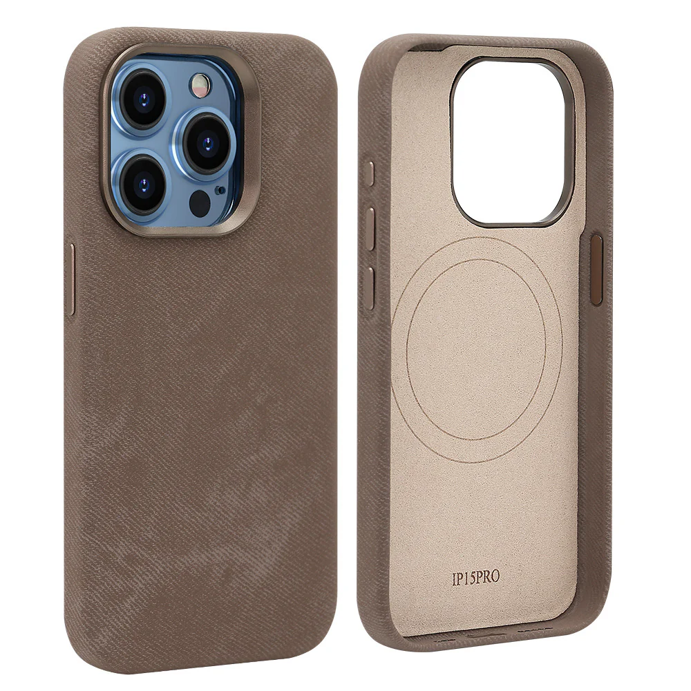 Apple iPhone 16/Plus/Pro/Pro Max Fibrous Leather Velvet Texture Shockproof Protective Case - Image 9