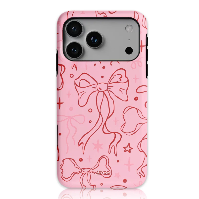 Apple iPhone 16/Pro/Pro Max/Plus - Cute Ribbon Bow Full-Cover Protective Phone Case