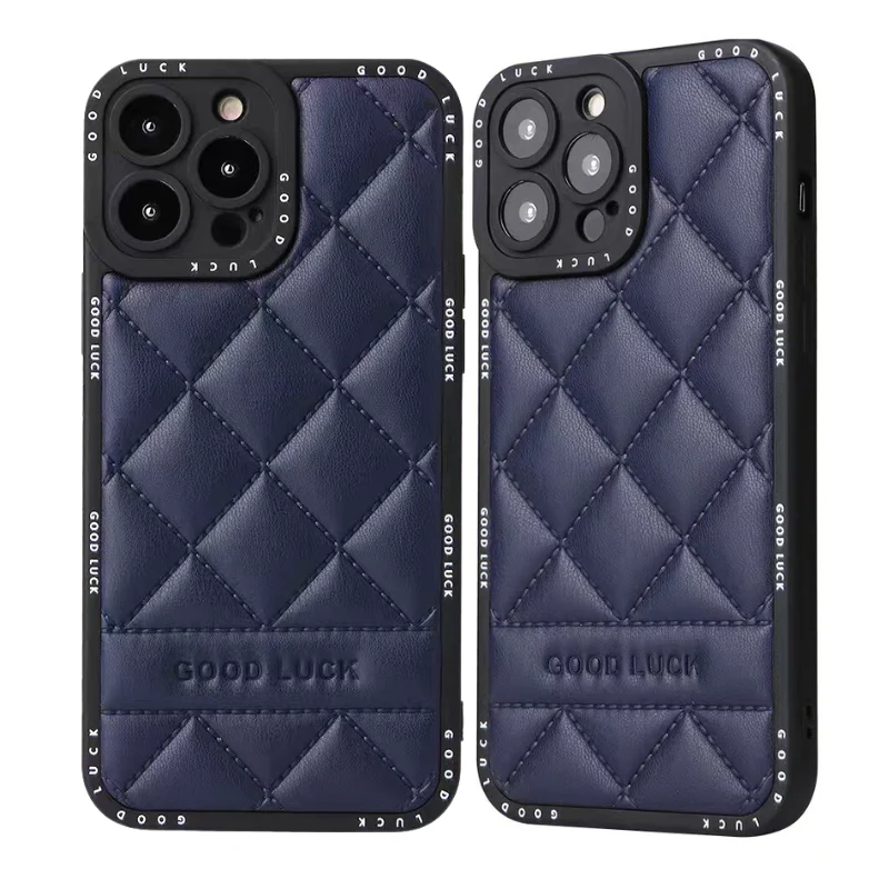 Apple iPhone 15/Pro/Pro Max/Plus Diamond Pattern Full-Body Shockproof Leather case - Image 3