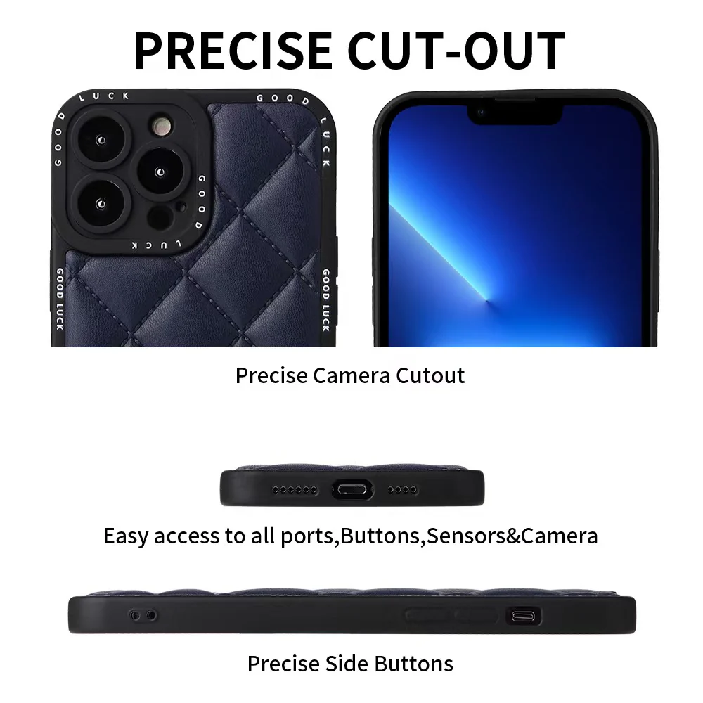 Apple iPhone 15/Pro/Pro Max/Plus Diamond Pattern Full-Body Shockproof Leather case - Image 7