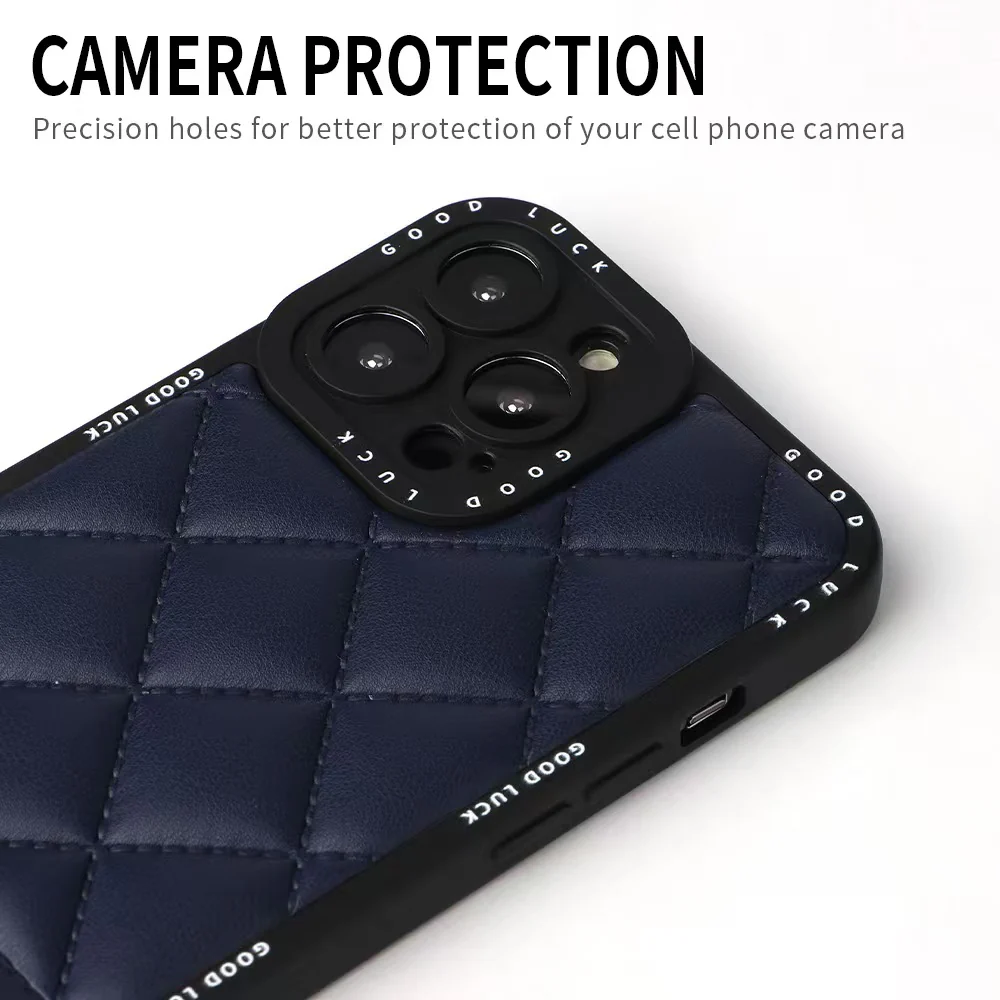 Apple iPhone 15/Pro/Pro Max/Plus Diamond Pattern Full-Body Shockproof Leather case - Image 8