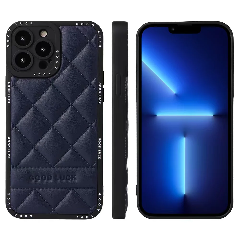 Apple iPhone 15/Pro/Pro Max/Plus Diamond Pattern Full-Body Shockproof Leather case - Image 9