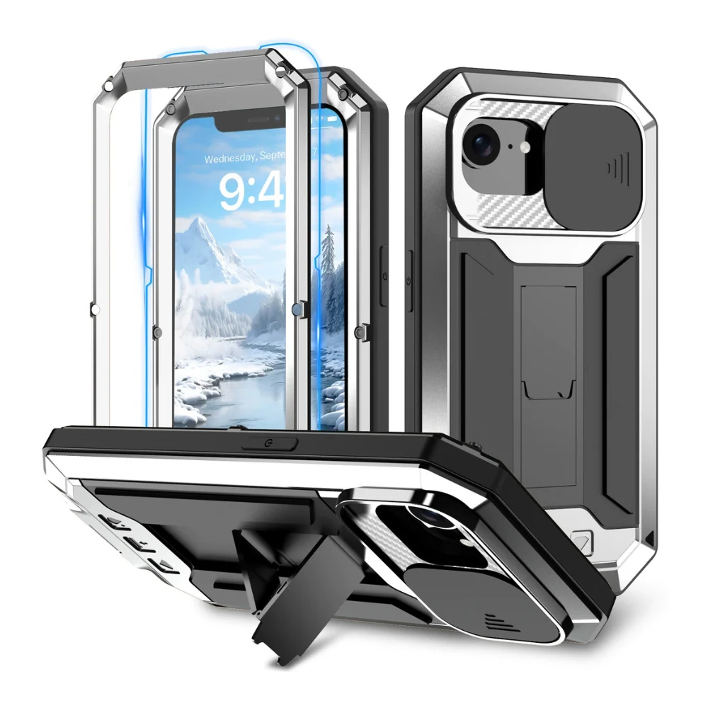 Apple iPhone 16e & 17e - R-JUST Sliding Camera IP54 Life Waterproof Holder Phone Case - Image 2