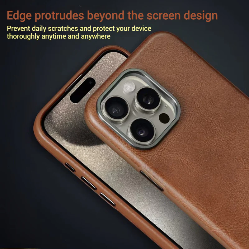 Apple iPhone 17/Air/Pro/Max - Business Retro Shockproof Leather Shockproof Case - Image 11