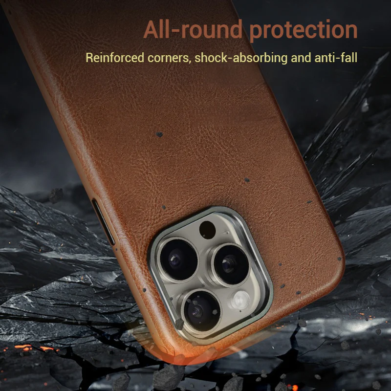 Apple iPhone 17/Air/Pro/Max - Business Retro Shockproof Leather Shockproof Case - Image 12