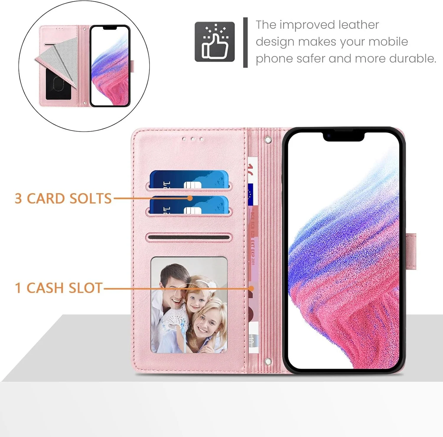 Apple iPhone 17/Air/Pro/Max - Hanman Mill Premium Quality Flip Wallet Leather Case - Image 6