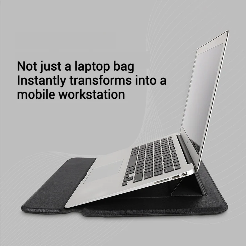 Apple/Lenovo/Huawei Universal 13-inch Laptop Sleeve Storage Bag With Magnetic Closure and Stand - Image 7