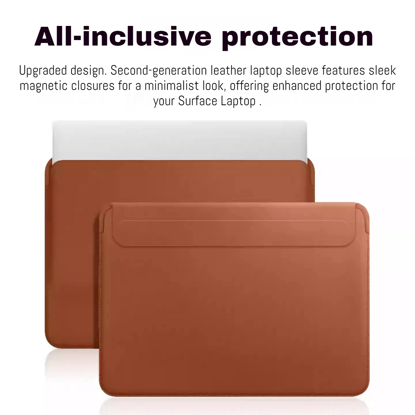 Apple MacBook Air & Pro 13"-17.3" Business Leather Protective Sleeve With Power Bank Bag - Image 3