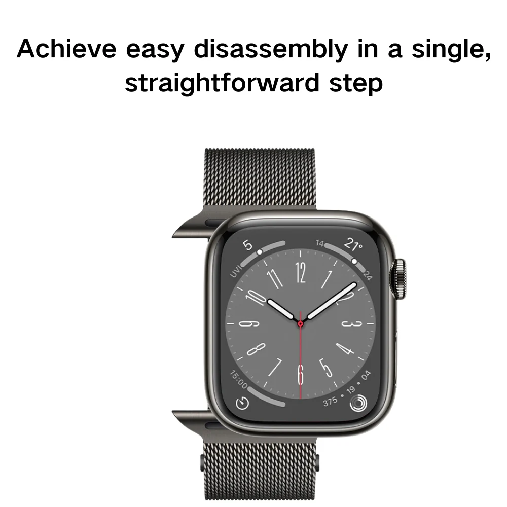 Apple Watch Series 1/2/3/4/5/6/SE/7/8/9/10/Ultra - Metal Clasp Magnetic Round Head Watch Band - Image 11