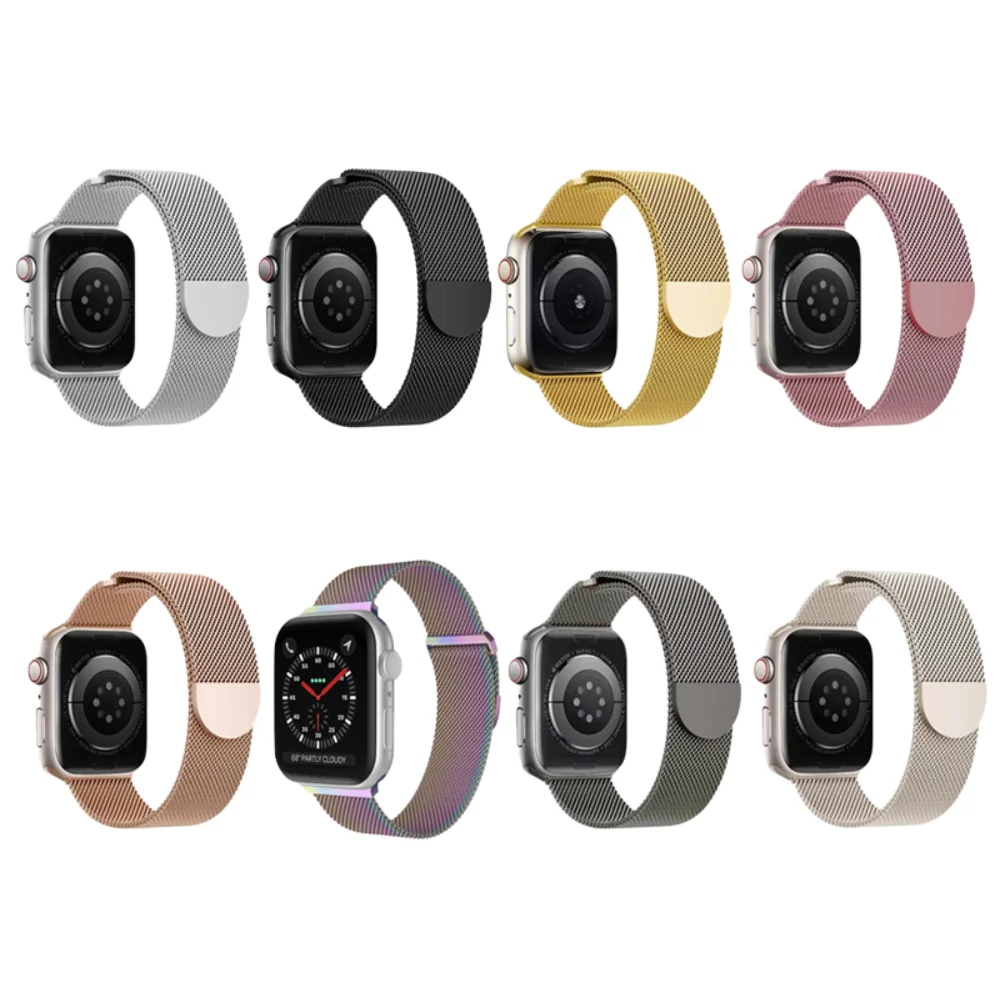 Apple Watch Series 1/2/3/4/5/6/SE/7/8/9/10/Ultra - Metal Clasp Magnetic Round Head Watch Band - Image 2