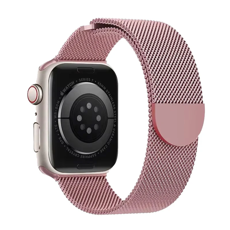 Apple Watch Series 1/2/3/4/5/6/SE/7/8/9/10/Ultra - Metal Clasp Magnetic Round Head Watch Band - Image 5