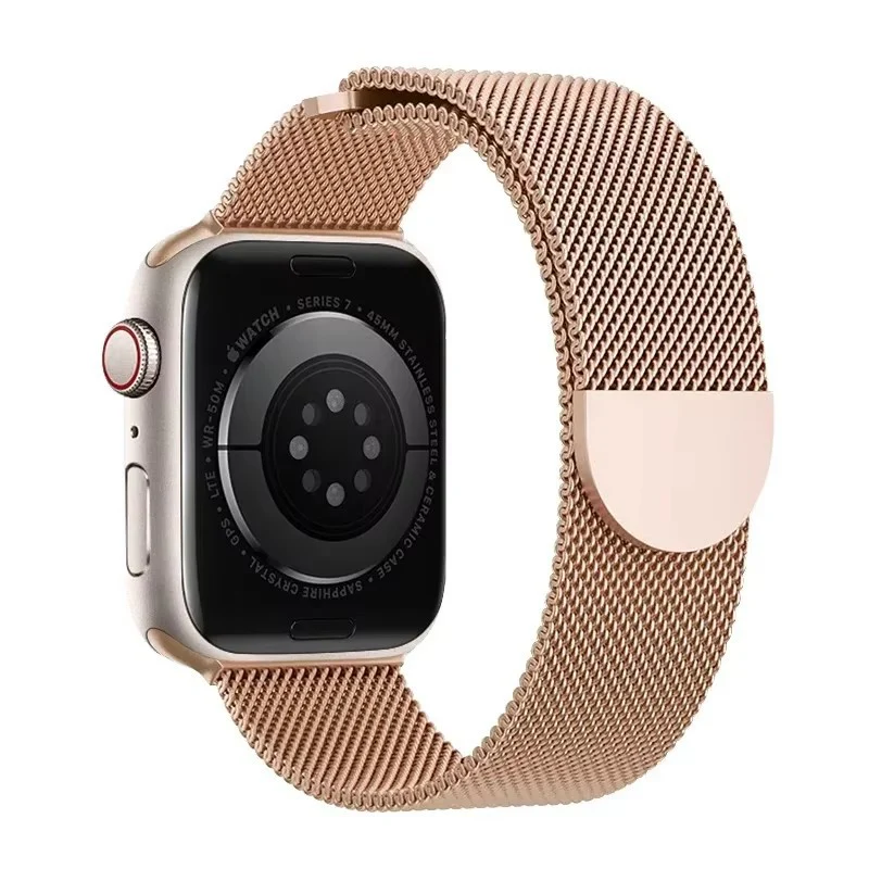 Apple Watch Series 1/2/3/4/5/6/SE/7/8/9/10/Ultra - Metal Clasp Magnetic Round Head Watch Band - Image 6