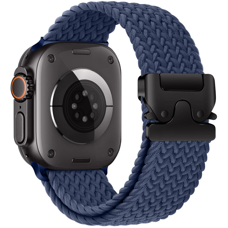 Apple Watch Series 1/2/3/4/5/6/SE/7/8/9/10/Ultra - Parachute Buckle Nylon Braided Loop Watch Band - Image 11