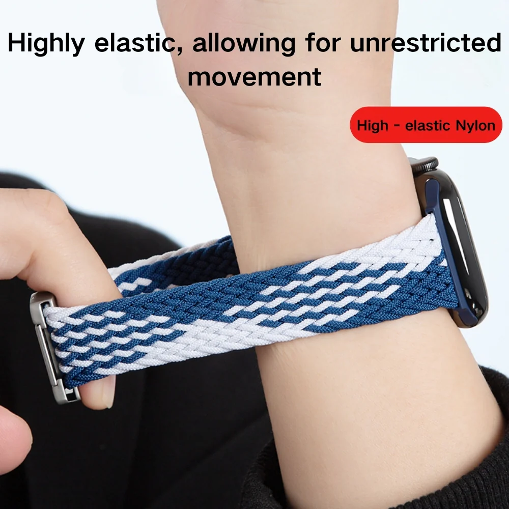 Apple Watch Series 1/2/3/4/5/6/SE/7/8/9/10/Ultra - Parachute Buckle Nylon Braided Loop Watch Band - Image 15