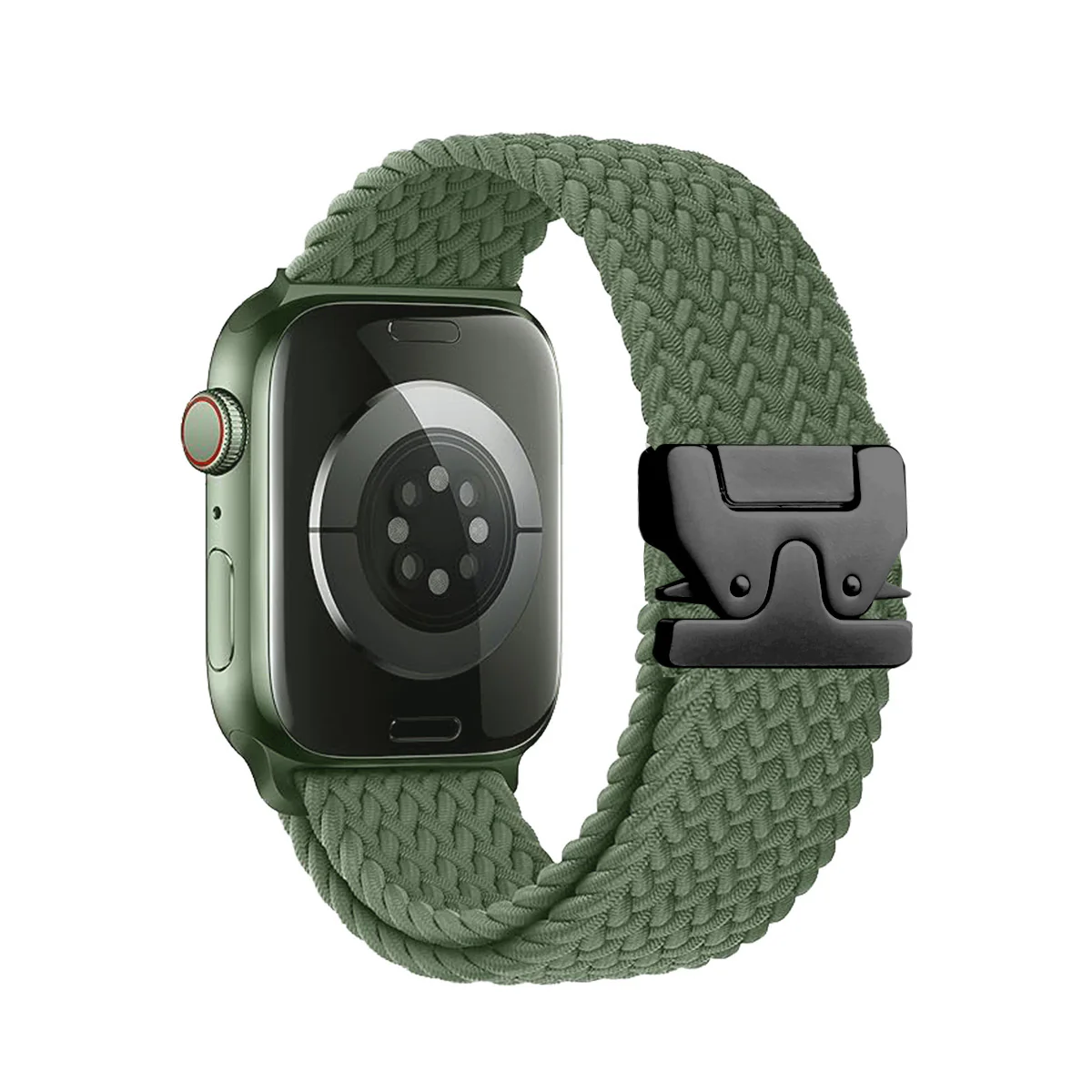 Apple Watch Series 1/2/3/4/5/6/SE/7/8/9/10/Ultra - Parachute Buckle Nylon Braided Loop Watch Band - Image 5