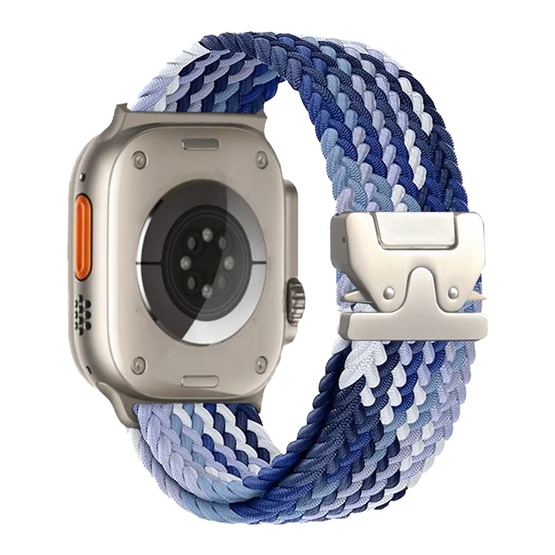 Apple Watch Series 1/2/3/4/5/6/SE/7/8/9/10/Ultra - Parachute Buckle Nylon Braided Loop Watch Band - Image 7