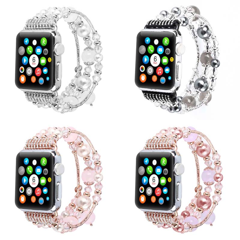 Apple Watch Series 1/2/3/4/5/6/SE/7 Gen - Fashion Agate Beaded Watch Band Chain - Image 5