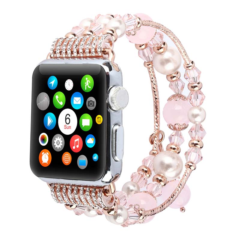 Apple Watch Series 1/2/3/4/5/6/SE/7 Gen - Fashion Agate Beaded Watch Band Chain - Image 8
