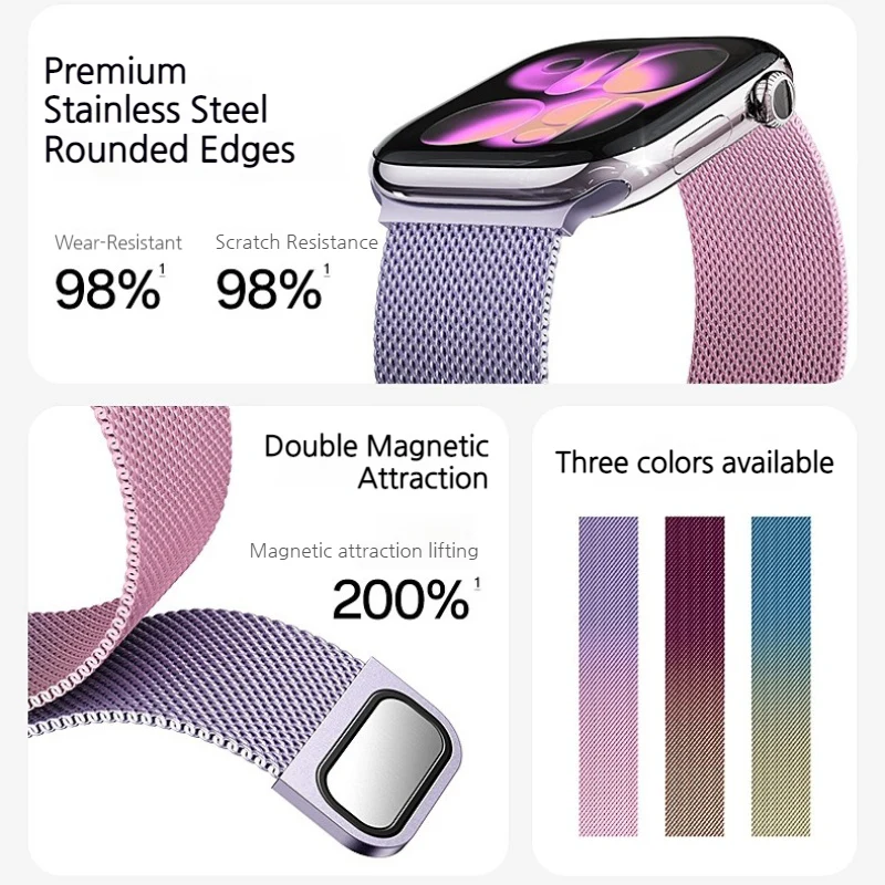 Apple Watch Series 10/11 - Gradient Dual‑Magnetic Metal Watch Band - Image 4
