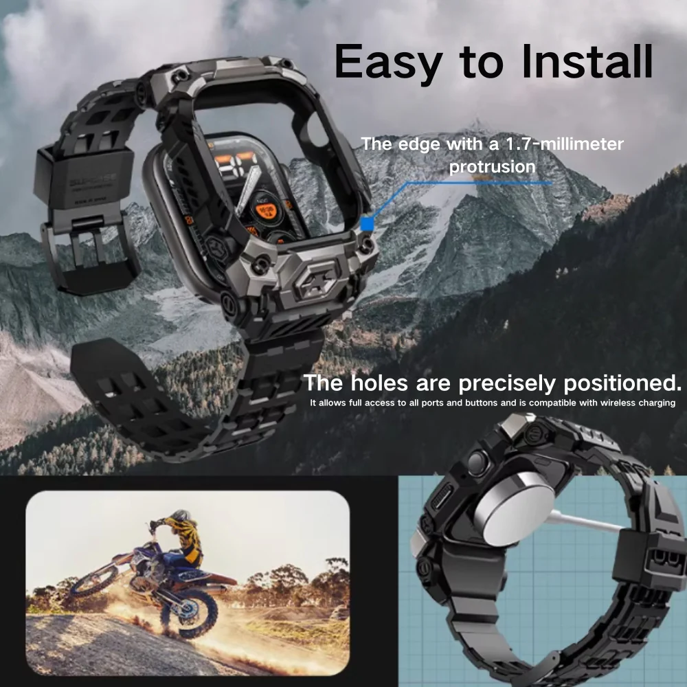 Apple Watch Series 10 46mm - SUPCASE Two-in-One Metal Case with Sports Sweat-proof Silicone Anti-fall Watch Band - Image 5