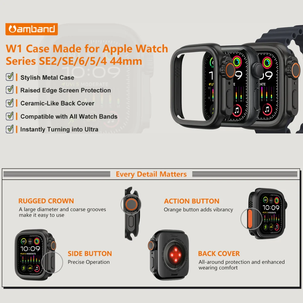 Apple Watch Series 4/5/6/SE/7/8/9 44mm/45mm - Colorful Beaded Patchwork Leather Watch Strap Band - Image 7