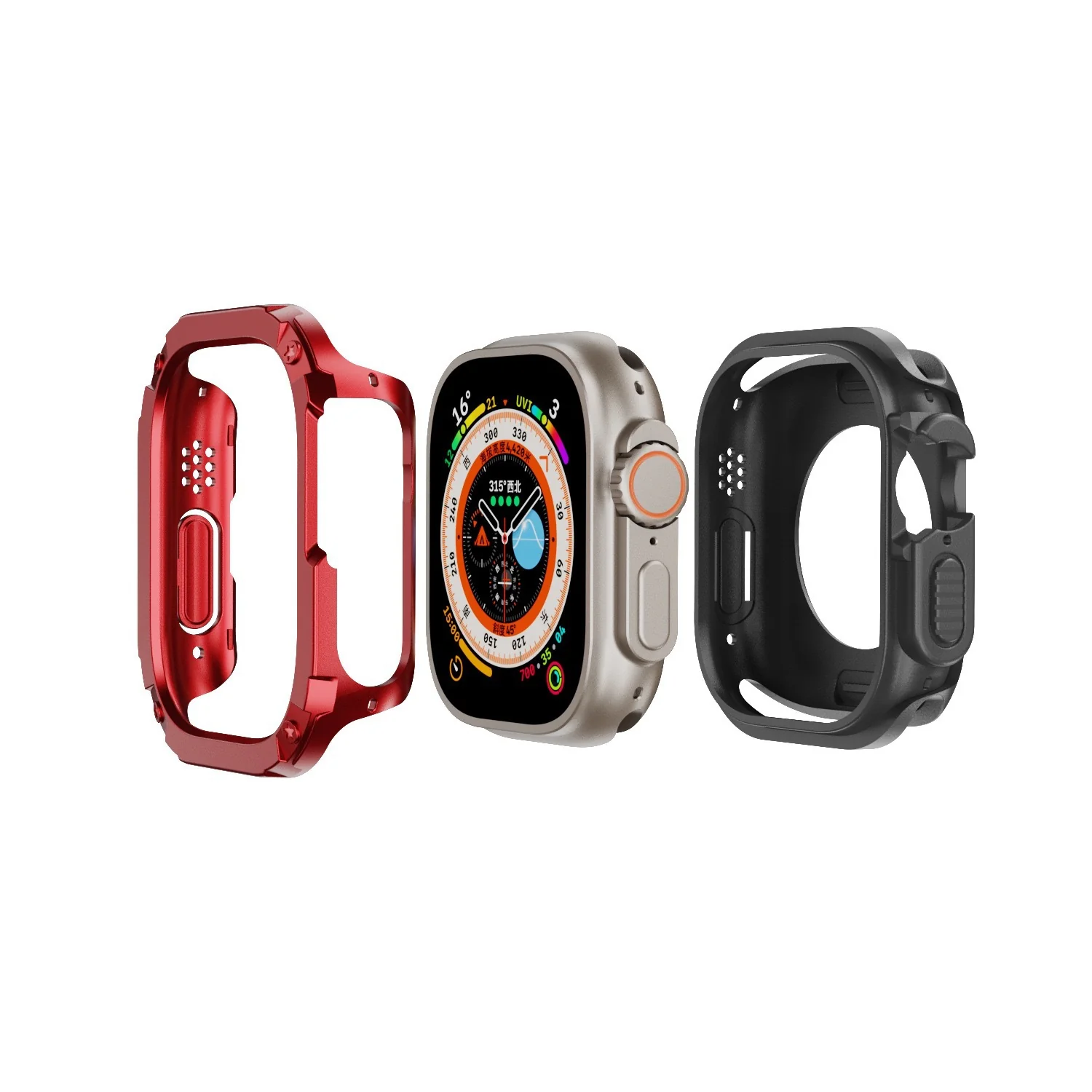Apple Watch Series 7/8/9/10/Ultra - Metal Armor Hollow-out Heavy Duty Series Case - Image 4