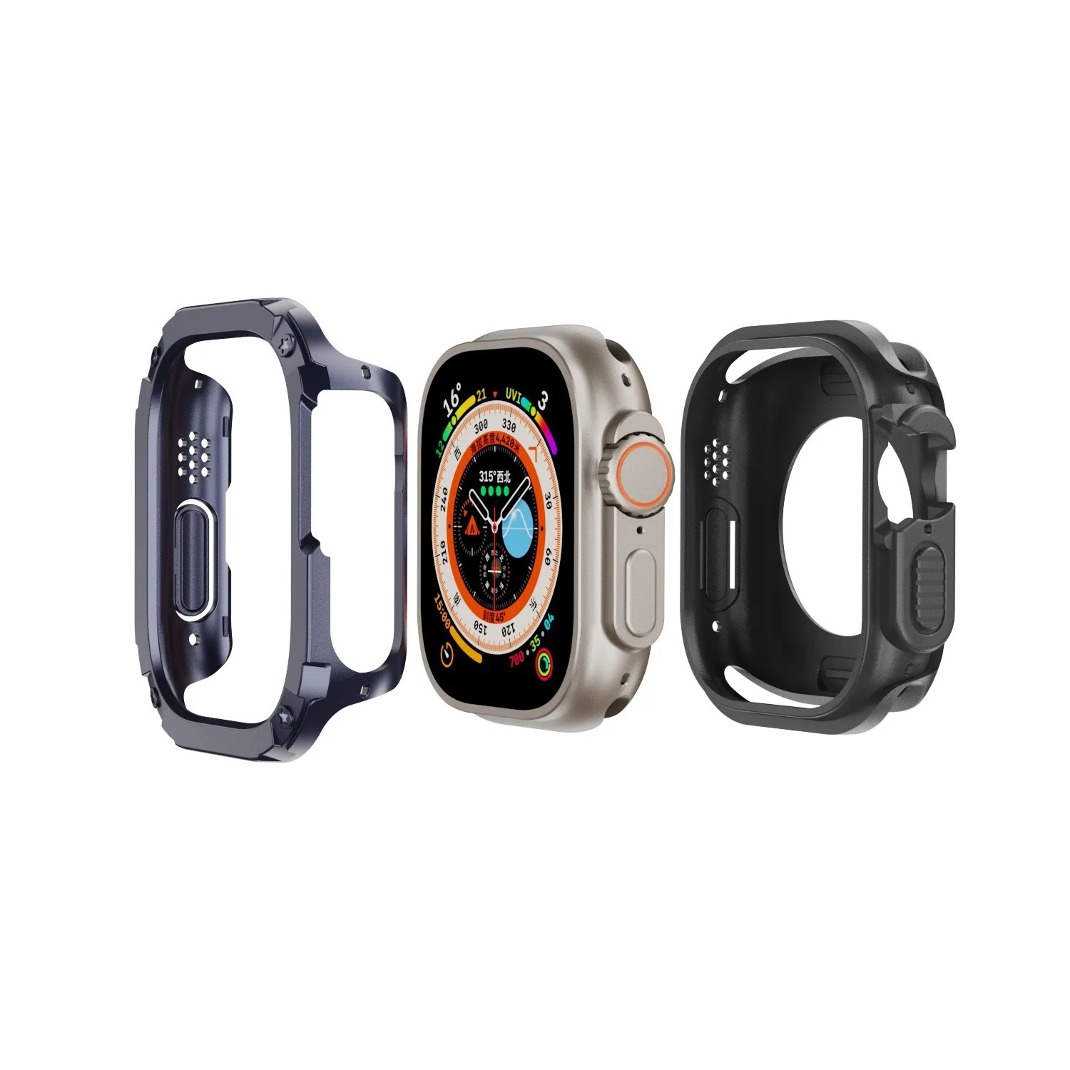 Apple Watch Series 7/8/9/10/Ultra - Metal Armor Hollow-out Heavy Duty Series Case - Image 8