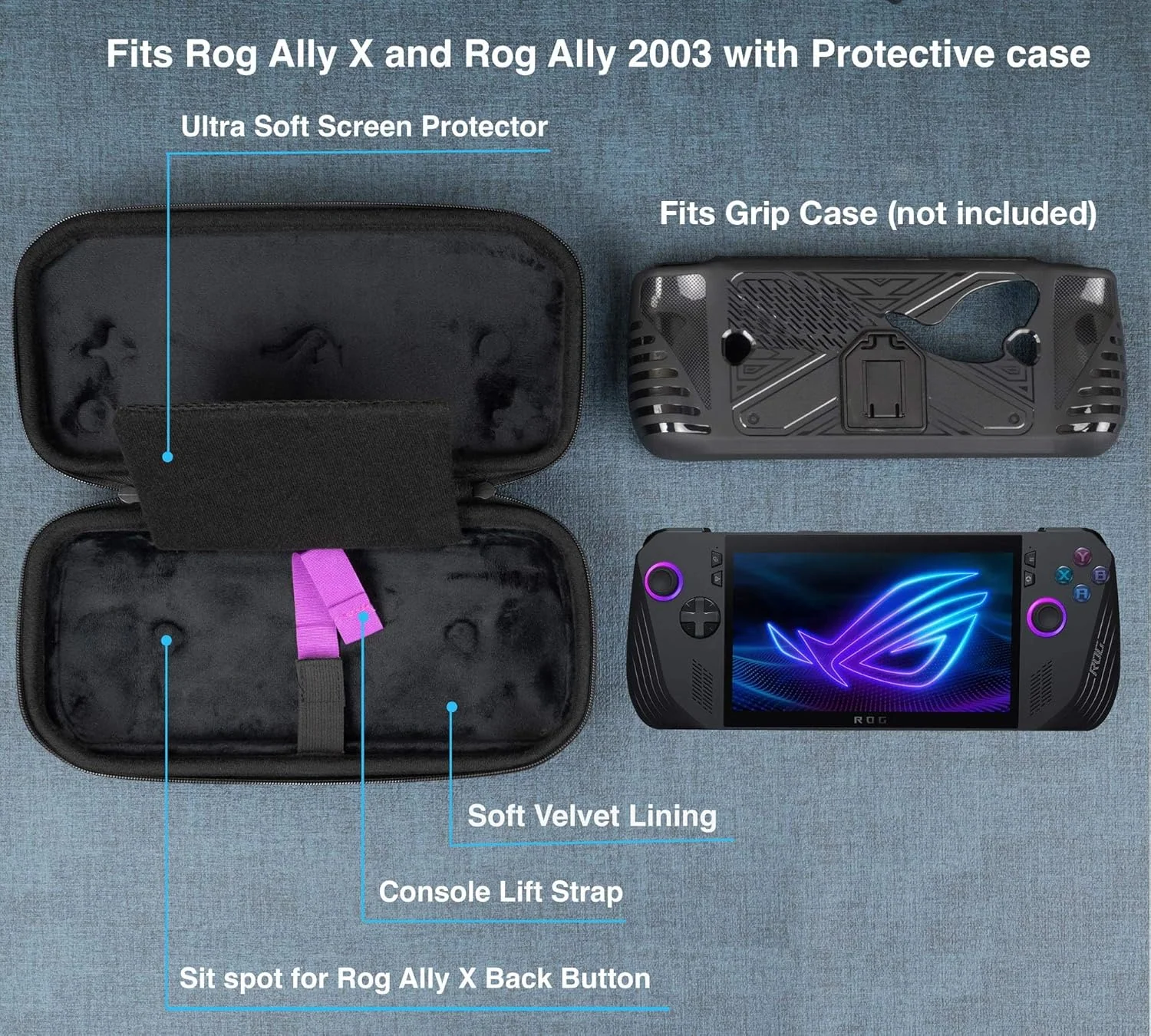 ASUS ROG Gally X - IINE EVA Hard Shell Portable Storage Slim Carrying Case Bag - Image 5