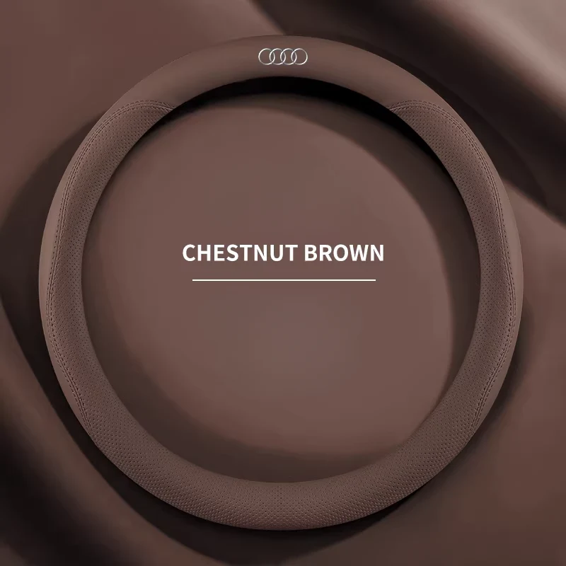 Audi Genuine Leather Breathable Steering Wheel Cover for Q5L, A4L, A6L, A3, A5, A7, A8, Q3, Q7, Q8 - Image 11