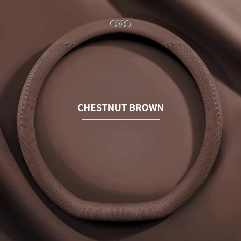 Audi Genuine Leather Breathable Steering Wheel Cover for Q5L, A4L, A6L, A3, A5, A7, A8, Q3, Q7, Q8 - Image 17