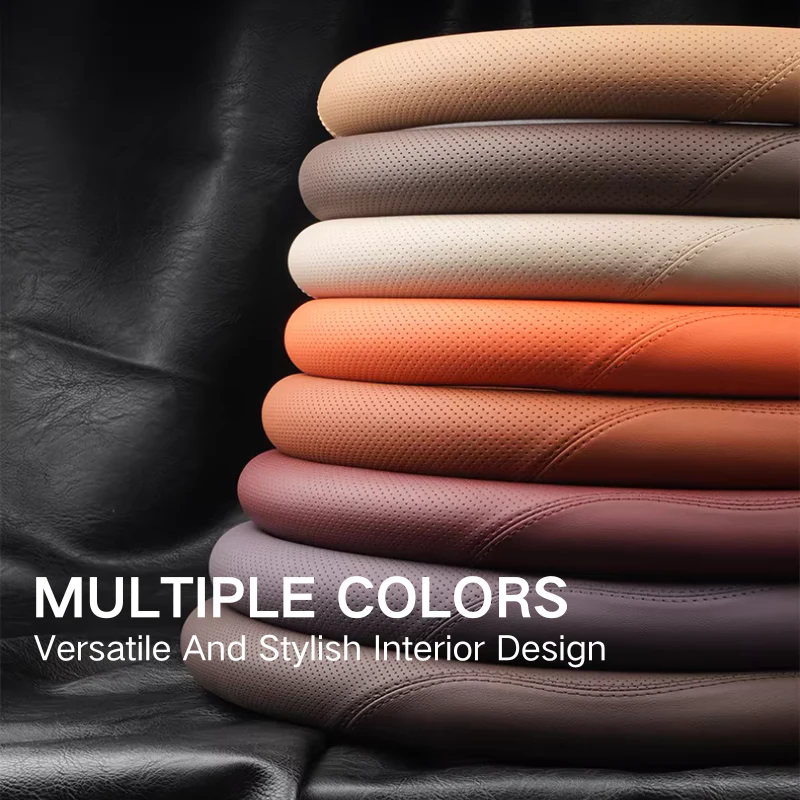 Audi Genuine Leather Breathable Steering Wheel Cover for Q5L, A4L, A6L, A3, A5, A7, A8, Q3, Q7, Q8 - Image 3