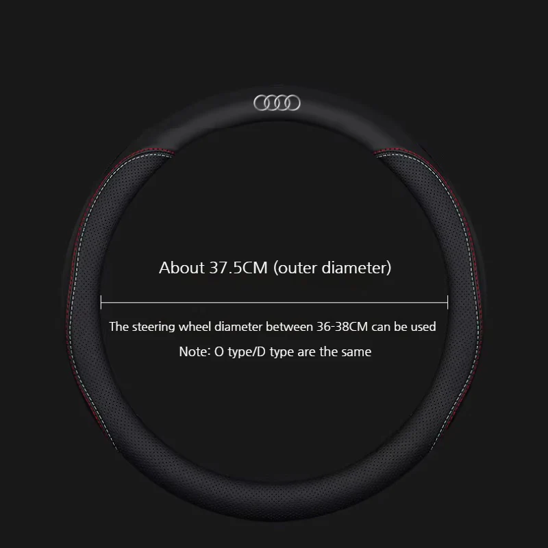 Audi Genuine Leather Breathable Steering Wheel Cover for Q5L, A4L, A6L, A3, A5, A7, A8, Q3, Q7, Q8 - Image 6