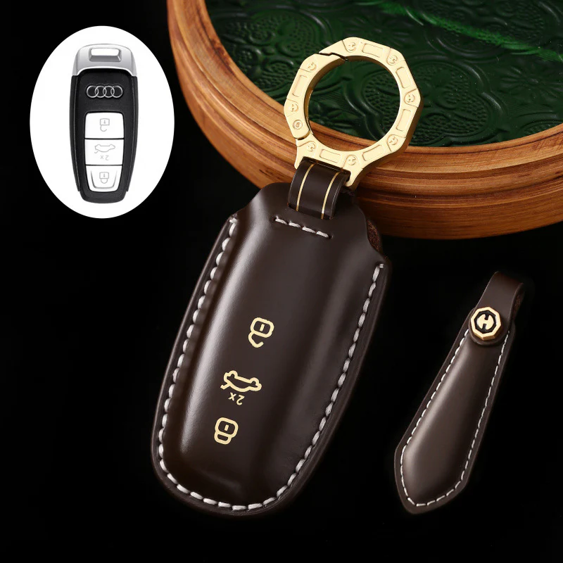 Audi Genuine Leather Protection Car Key Fob Case Cover For A3, A6, A7, A8, Q7, Q8, E-Tron, S3, S6, S7, SQ7, SQ8, RS6, RS7, A6L - Image 12