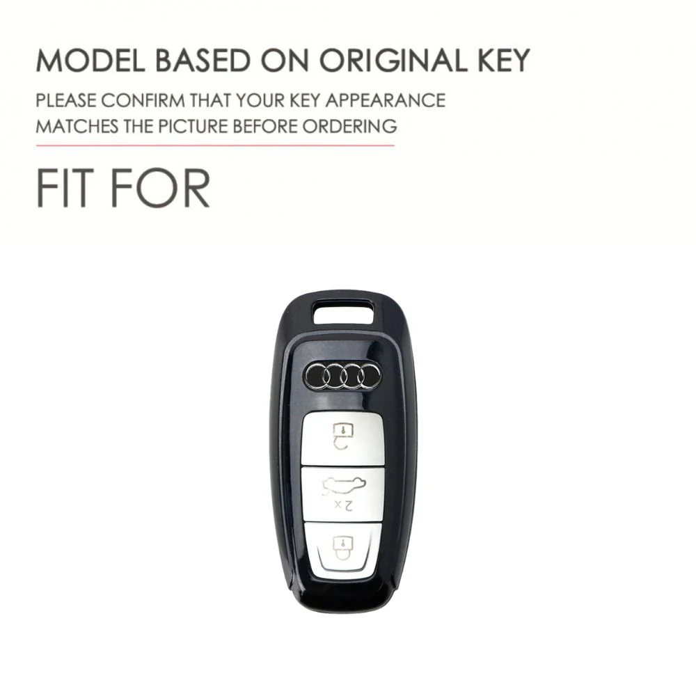 Audi Genuine Leather Protection Car Key Fob Case Cover For A3, A6, A7, A8, Q7, Q8, E-Tron, S3, S6, S7, SQ7, SQ8, RS6, RS7, A6L - Image 9