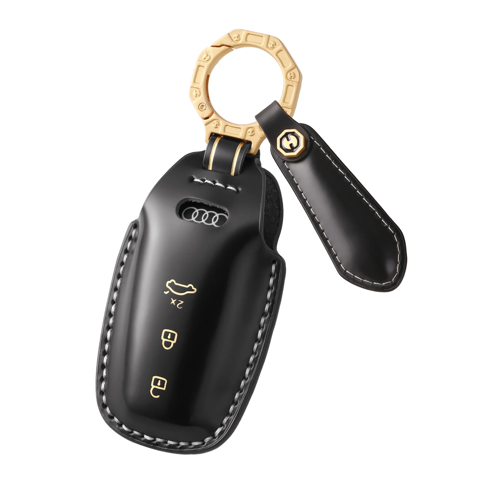 Audi Genuine Leather Protection Car Key Fob Case Cover For A5L 2025, Q6L e-tron 2025