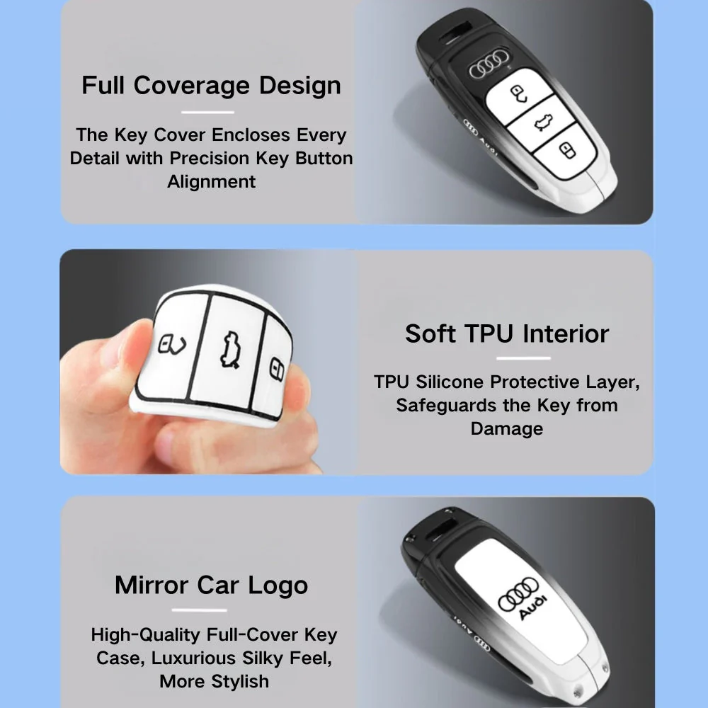 Audi Stylish with Cool Shockproof Car Key Protective Fob Case Cover For A3, A4, A5, A6, Q2, Q3, Q5, Q7, Q8, e-tron - Image 12