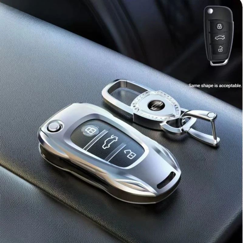 Audi Zinc Alloy Silicone Car Key Fob Case Cover For A3 For A4, A5, Q3, Q7, Audi TT - Image 8