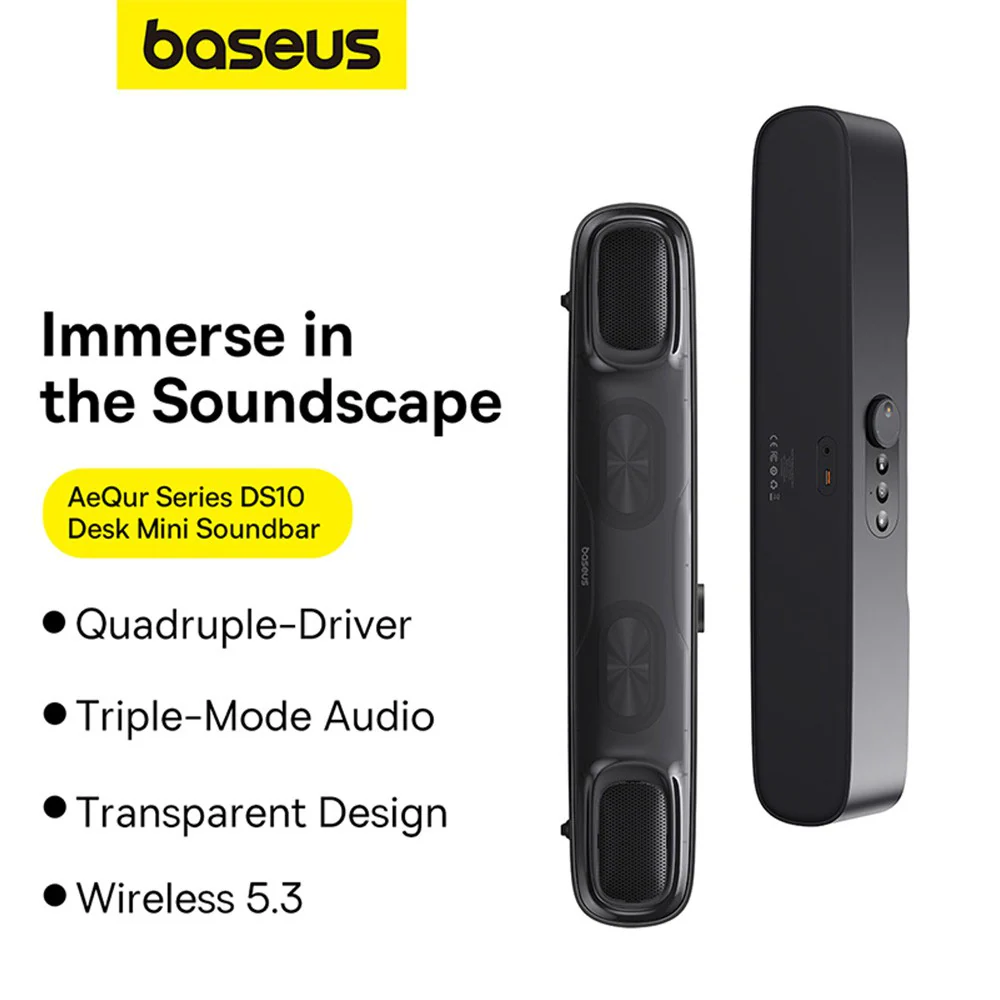 Baseus AeQur DS10 Mini Soundbar-Cluster Black - Image 2