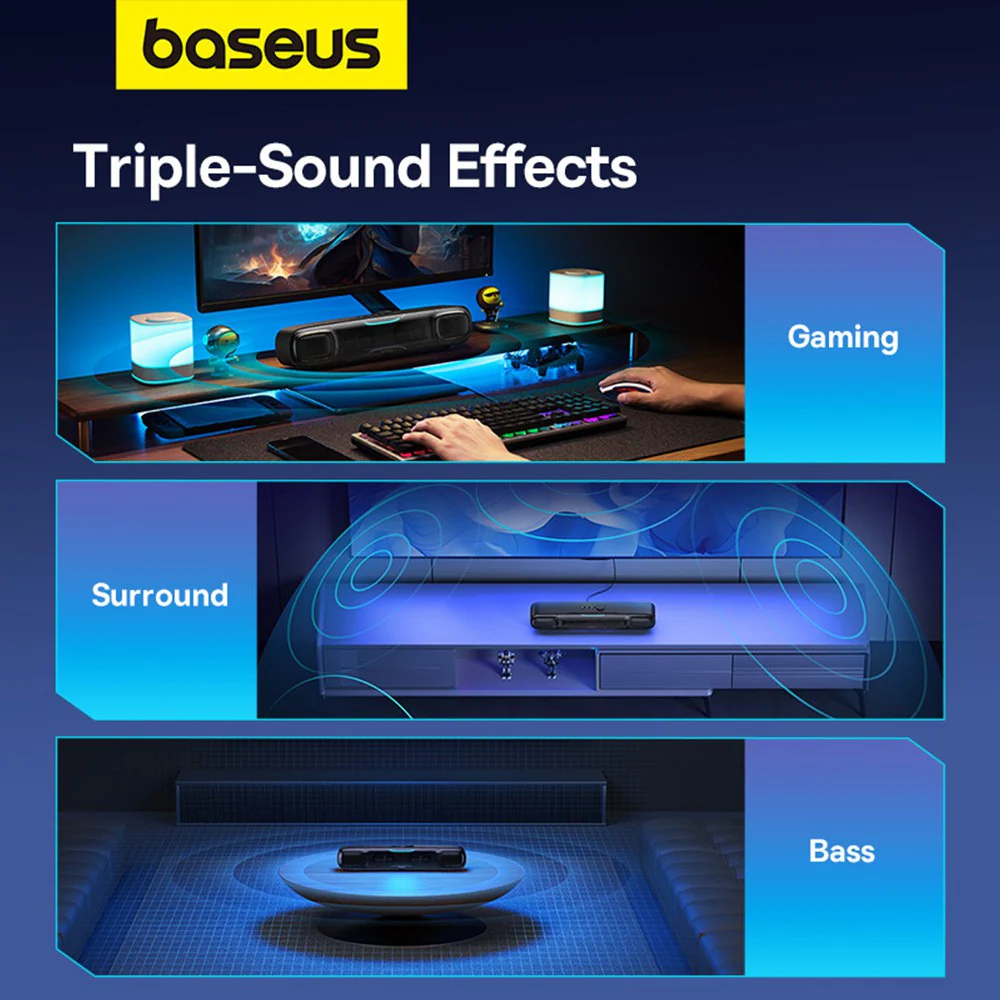 Baseus AeQur DS10 Mini Soundbar-Cluster Black - Image 7