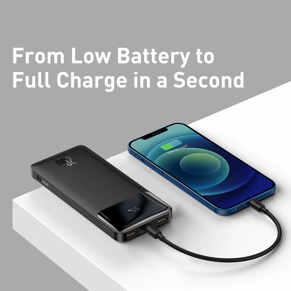 Baseus Bipow Fast Charging Power Bank 10000mAh 20W (Overseas Edition) PPBD050301-Black - Image 5