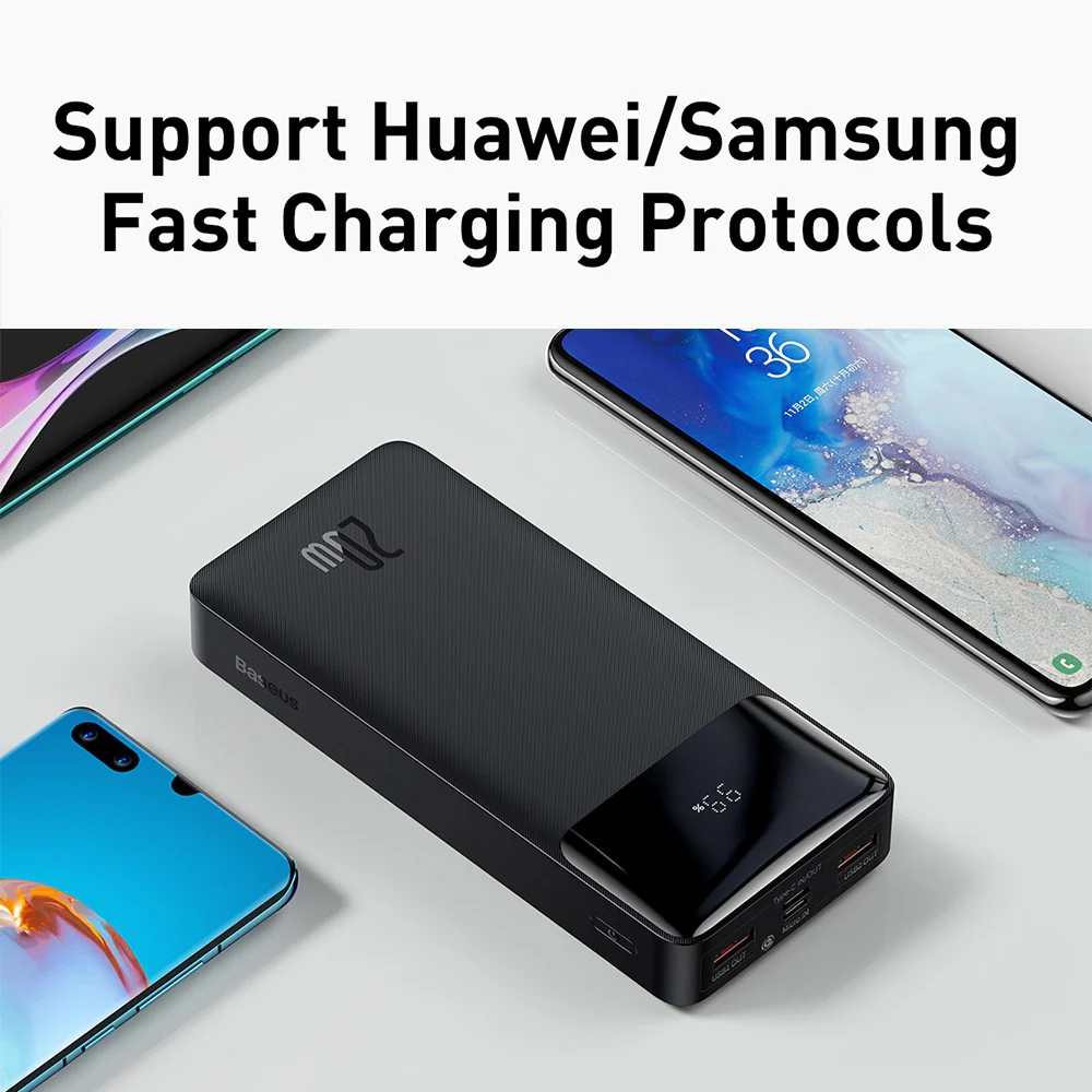 Baseus Bipow Fast Charging Power Bank 20000mAh 20W (Overseas Edition) PPBD050501-Black - Image 8
