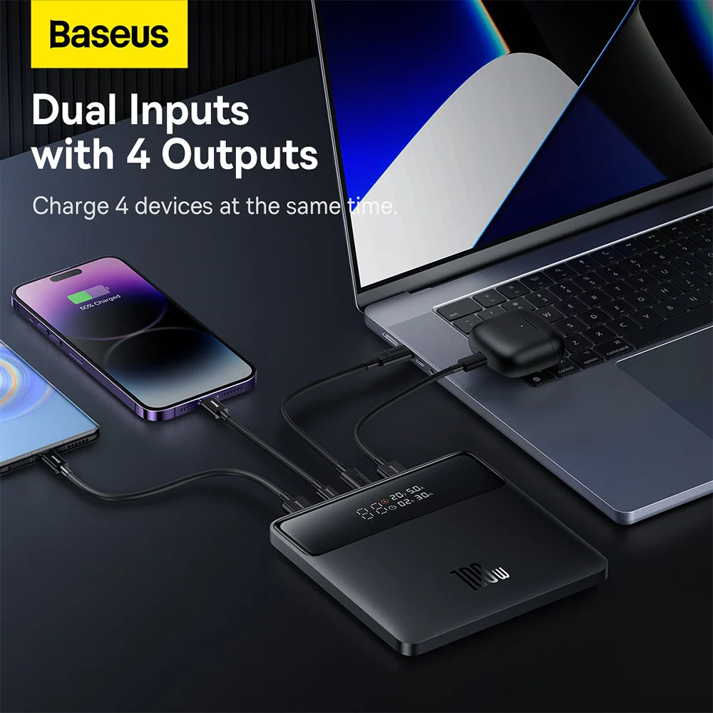 Baseus Blade Power Digital Display Fast Charging Power Bank HD Edition 20000mAh 100W PPBL000301-Black - Image 4