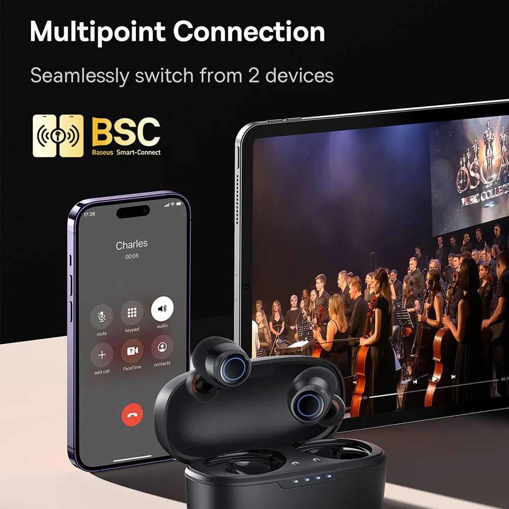 Baseus Bowie MA10 TWS Wireless Earbuds-Cluster Black - Image 7