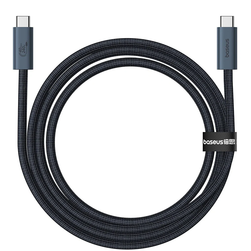 Baseus Flash Series 2 USB4 Full Featured Data Cable Type-C to Type-C 240W 1M-Cluster Black Compatible for iPhone 15 16 Series - Image 2