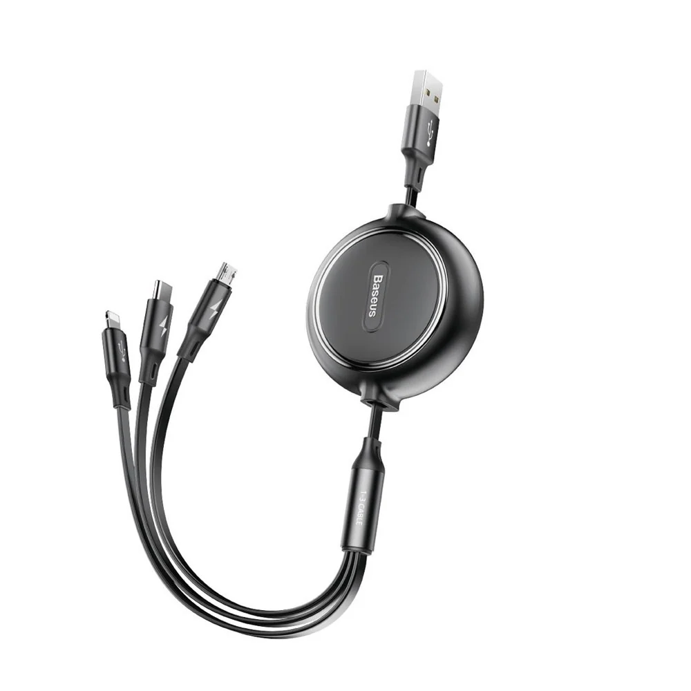 Baseus Golden Loop Retractable 3 in 1 USB Cable 3.5A (35cm-120cm) - Image 11