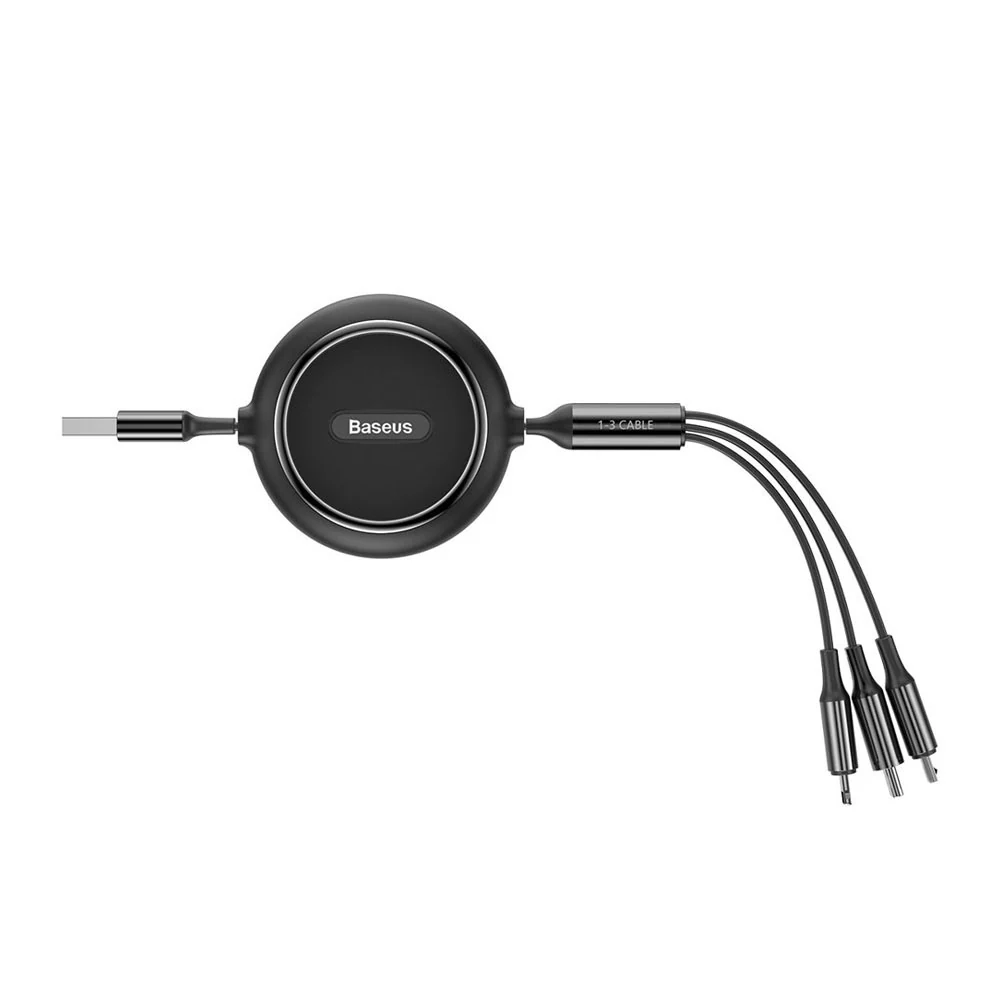Baseus Golden Loop Retractable 3 in 1 USB Cable 3.5A (35cm-120cm) - Image 4
